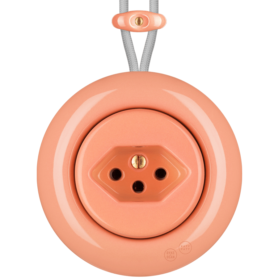 PORCELAIN KATY PATY COLONA ROUND SURFACE MOUNTED SWISS SOCKET SALMON PINK - DYKE & DEAN
