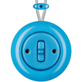 PORCELAIN KATY PATY COLONA ROUND SURFACE MOUNTED TOGGLE BUTTON SWITCH AZURE - DYKE & DEAN