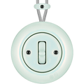 PORCELAIN KATY PATY COLONA ROUND SURFACE MOUNTED TOGGLE BUTTON SWITCH CONCHA - DYKE & DEAN