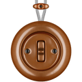 PORCELAIN KATY PATY COLONA ROUND SURFACE MOUNTED TOGGLE BUTTON SWITCH COPPER - DYKE & DEAN