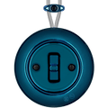 PORCELAIN KATY PATY COLONA ROUND SURFACE MOUNTED TOGGLE BUTTON SWITCH DARK BLUE - DYKE & DEAN