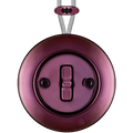 PORCELAIN KATY PATY COLONA ROUND SURFACE MOUNTED TOGGLE BUTTON SWITCH PURPLE - DYKE & DEAN