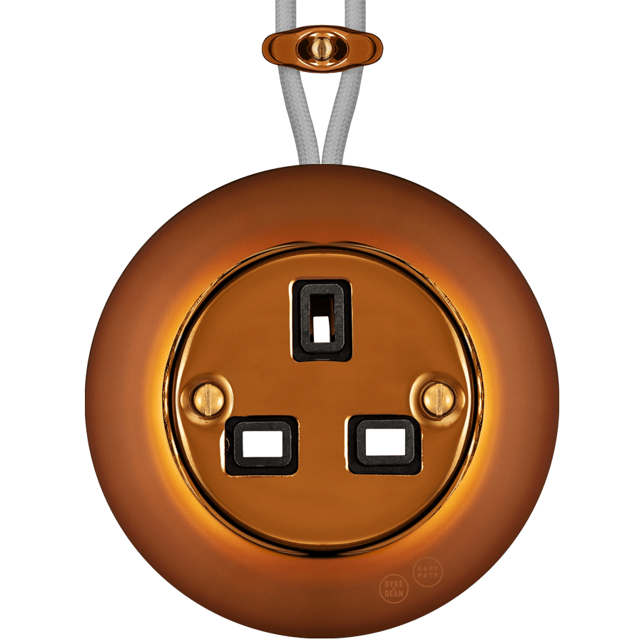 PORCELAIN KATY PATY COLONA ROUND SURFACE MOUNTED UK SOCKET BRONZE - DYKE & DEAN
