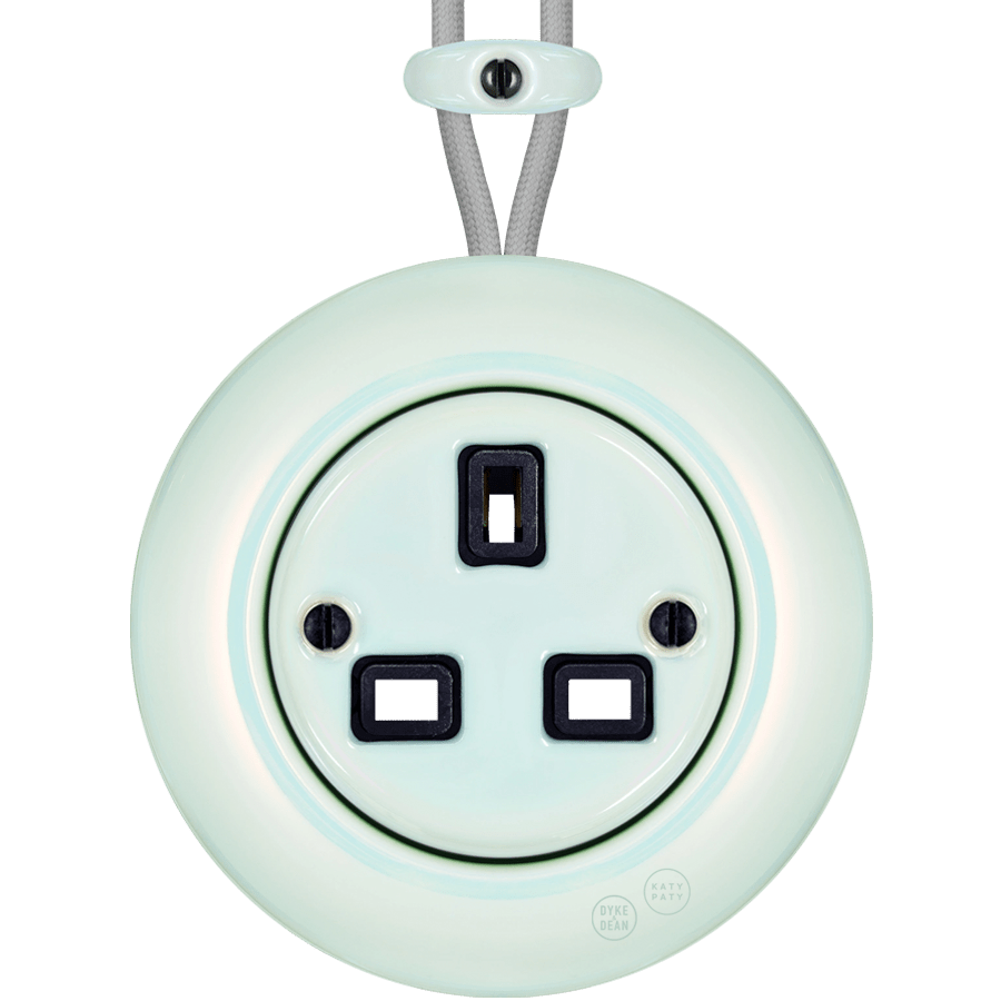 PORCELAIN KATY PATY COLONA ROUND SURFACE MOUNTED UK SOCKET CONCHA - DYKE & DEAN