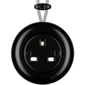 PORCELAIN KATY PATY COLONA ROUND SURFACE MOUNTED UK SOCKET MATTE BLACK - DYKE & DEAN