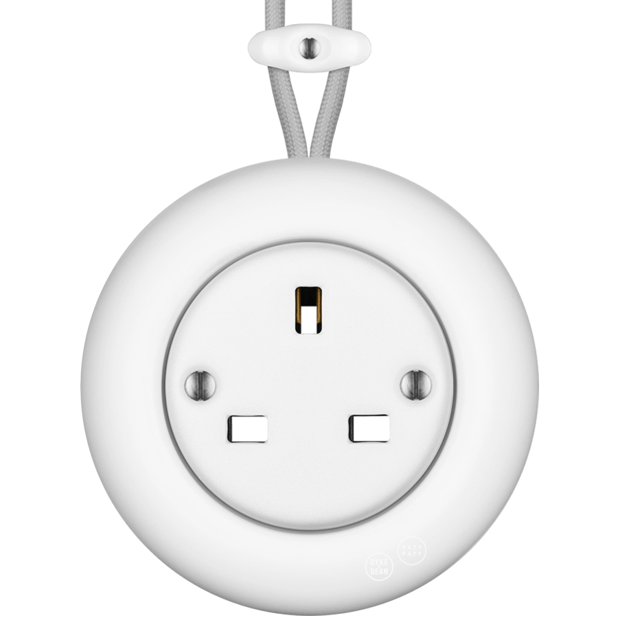 PORCELAIN KATY PATY COLONA ROUND SURFACE MOUNTED UK SOCKET MATTE WHITE - DYKE & DEAN