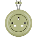 PORCELAIN KATY PATY COLONA ROUND SURFACE MOUNTED UK SOCKET MOSS GREEN - DYKE & DEAN
