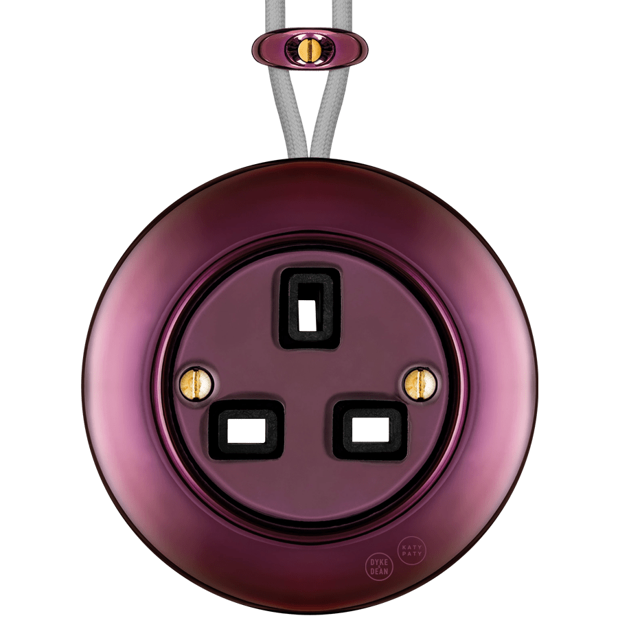 PORCELAIN KATY PATY COLONA ROUND SURFACE MOUNTED UK SOCKET PURPLE - DYKE & DEAN