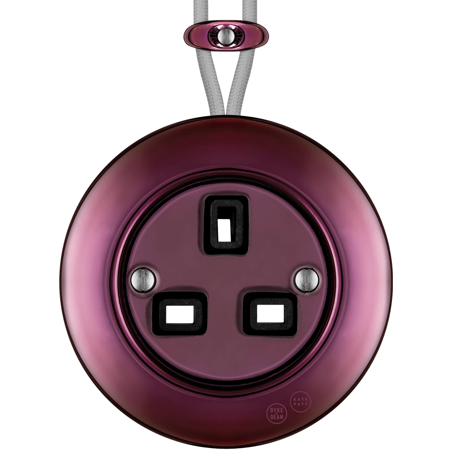 PORCELAIN KATY PATY COLONA ROUND SURFACE MOUNTED UK SOCKET PURPLE - DYKE & DEAN