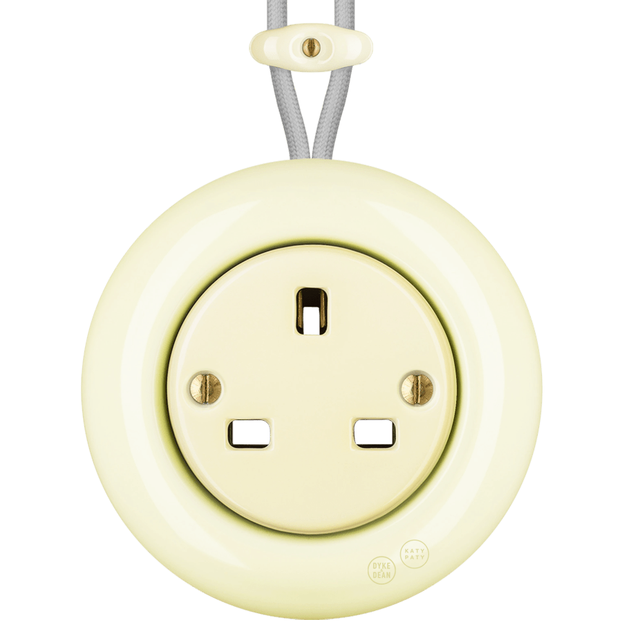 PORCELAIN KATY PATY COLONA ROUND SURFACE MOUNTED UK SOCKET VANILLA - DYKE & DEAN
