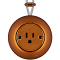 PORCELAIN KATY PATY COLONA ROUND SURFACE MOUNTED USA 15AMP SOCKET BRONZE - DYKE & DEAN