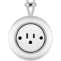 PORCELAIN KATY PATY COLONA ROUND SURFACE MOUNTED USA 15AMP SOCKET CHROME - DYKE & DEAN
