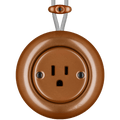 PORCELAIN KATY PATY COLONA ROUND SURFACE MOUNTED USA 15AMP SOCKET COPPER - DYKE & DEAN