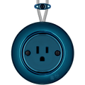 PORCELAIN KATY PATY COLONA ROUND SURFACE MOUNTED USA 15AMP SOCKET DARK BLUE - DYKE & DEAN