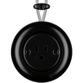 PORCELAIN KATY PATY COLONA ROUND SURFACE MOUNTED USA 15AMP SOCKET MATTE BLACK - DYKE & DEAN