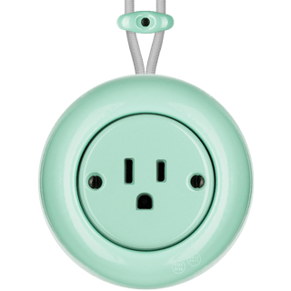 PORCELAIN KATY PATY COLONA ROUND SURFACE MOUNTED USA 15AMP SOCKET MINT GREEN - DYKE & DEAN