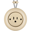 PORCELAIN KATY PATY COLONA ROUND SURFACE MOUNTED USA 15AMP SOCKET SAND - DYKE & DEAN
