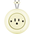 PORCELAIN KATY PATY COLONA ROUND SURFACE MOUNTED USA 15AMP SOCKET VANILLA - DYKE & DEAN