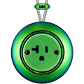 PORCELAIN KATY PATY COLONA ROUND SURFACE MOUNTED USA 20AMP SOCKET CHLOREDO - DYKE & DEAN