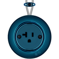 PORCELAIN KATY PATY COLONA ROUND SURFACE MOUNTED USA 20AMP SOCKET DARK BLUE - DYKE & DEAN