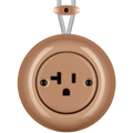 PORCELAIN KATY PATY COLONA ROUND SURFACE MOUNTED USA 20AMP SOCKET DERMA - DYKE & DEAN