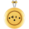 PORCELAIN KATY PATY COLONA ROUND SURFACE MOUNTED USA 20AMP SOCKET GOLD - DYKE & DEAN