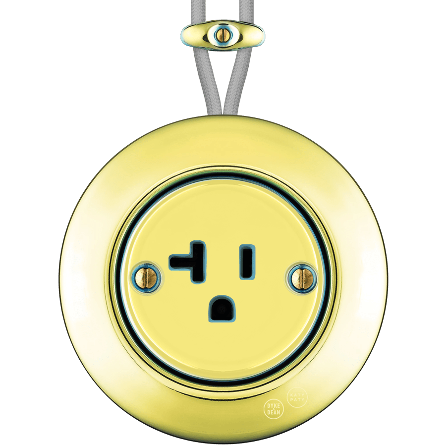 PORCELAIN KATY PATY COLONA ROUND SURFACE MOUNTED USA 20AMP SOCKET LUCEDO - DYKE & DEAN