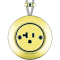 PORCELAIN KATY PATY COLONA ROUND SURFACE MOUNTED USA 20AMP SOCKET LUCEDO - DYKE & DEAN