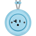 PORCELAIN KATY PATY COLONA ROUND SURFACE MOUNTED USA 20AMP SOCKET PASTEL BLUE - DYKE & DEAN