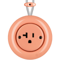 PORCELAIN KATY PATY COLONA ROUND SURFACE MOUNTED USA 20AMP SOCKET SALMON PINK - DYKE & DEAN