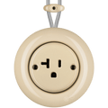 PORCELAIN KATY PATY COLONA ROUND SURFACE MOUNTED USA 20AMP SOCKET SAND - DYKE & DEAN