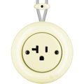 PORCELAIN KATY PATY COLONA ROUND SURFACE MOUNTED USA 20AMP SOCKET VANILLA - DYKE & DEAN