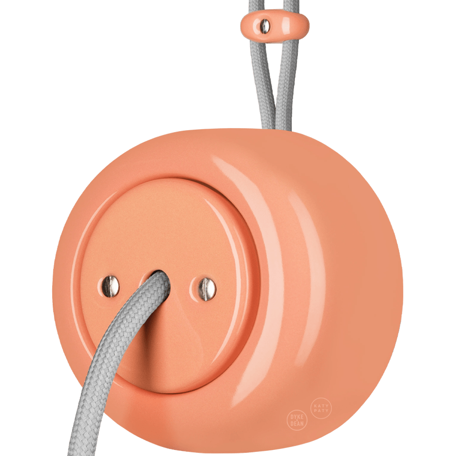 PORCELAIN ROUND SURFACE MOUNTED CABLE GLAND SOCKET SALMON PINK - DYKE & DEAN