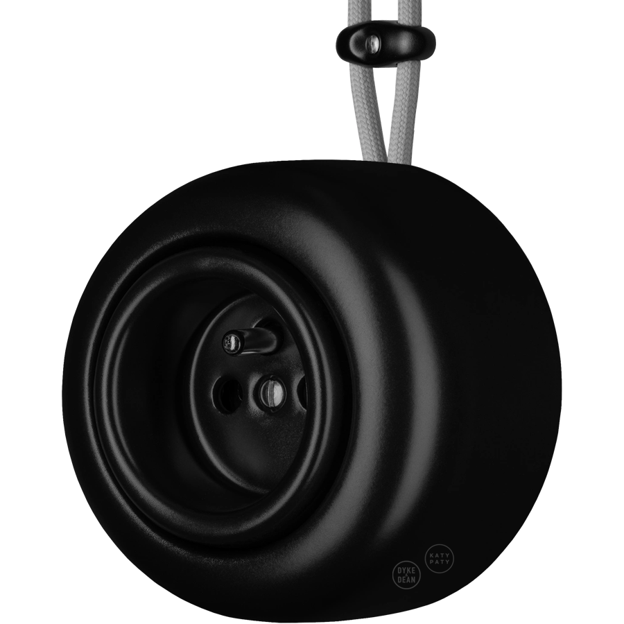 PORCELAIN ROUND SURFACE MOUNTED EURO SOCKET MATTE BLACK - DYKE & DEAN