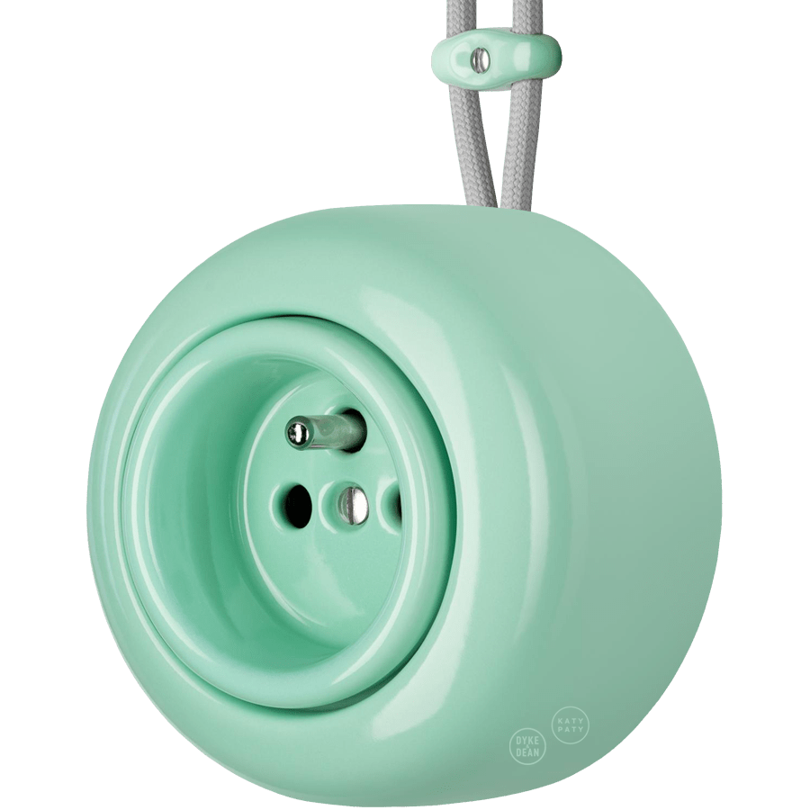 PORCELAIN ROUND SURFACE MOUNTED EURO SOCKET MINT - DYKE & DEAN