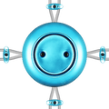 PORCELAIN ROUND SURFACE MOUNTED JUNCTION BOX SKY BLUE - DYKE & DEAN