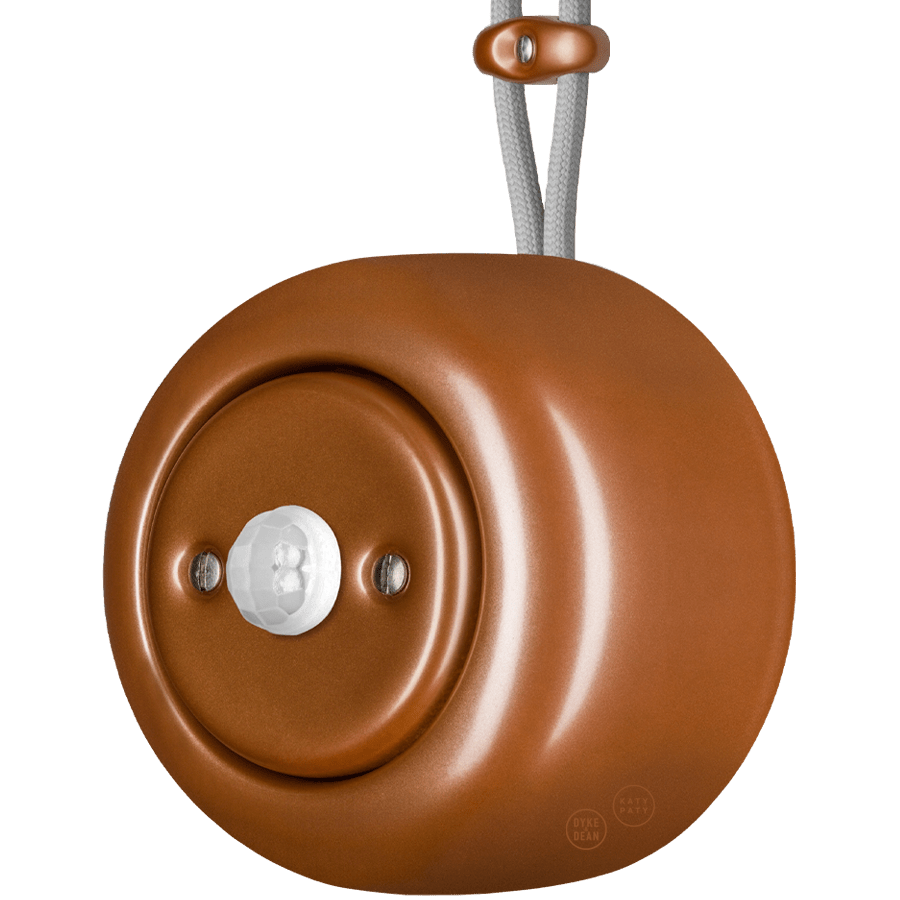 PORCELAIN ROUND SURFACE MOUNTED MOTION SENSOR COPPER - DYKE & DEAN