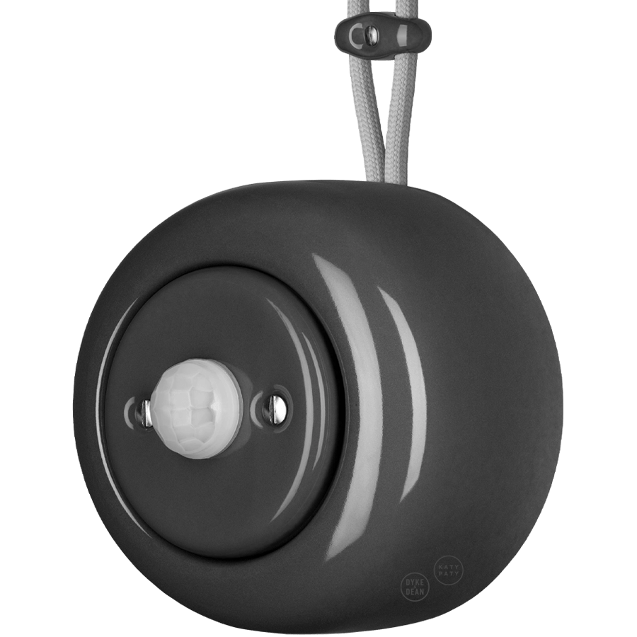 PORCELAIN ROUND SURFACE MOUNTED MOTION SENSOR DARK GREY - DYKE & DEAN