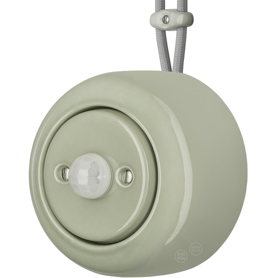 PORCELAIN ROUND SURFACE MOUNTED MOTION SENSOR GREY GREEN - DYKE & DEAN
