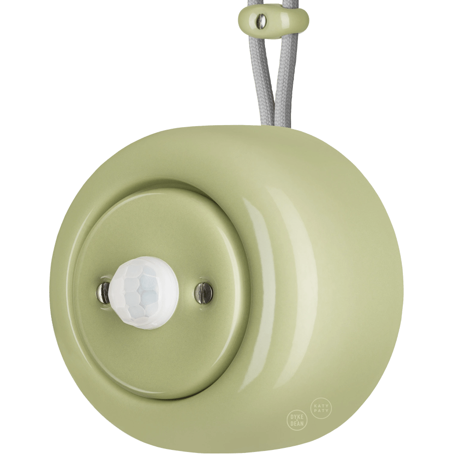 PORCELAIN ROUND SURFACE MOUNTED MOTION SENSOR MOSS GREEN - DYKE & DEAN