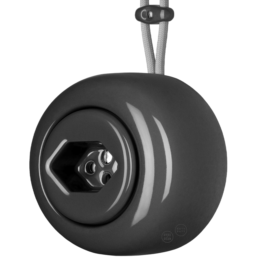 PORCELAIN ROUND SURFACE MOUNTED SWISS SOCKET DARK GREY - DYKE & DEAN