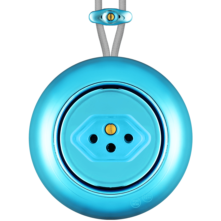 PORCELAIN ROUND SURFACE MOUNTED SWISS SOCKET SKY BLUE - DYKE & DEAN