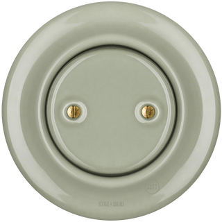 PORCELAIN WALL END PLUG SOCKET GREEN GREY - DYKE & DEAN