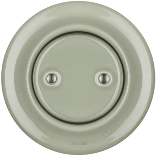 PORCELAIN WALL END PLUG SOCKET GREEN GREY - DYKE & DEAN