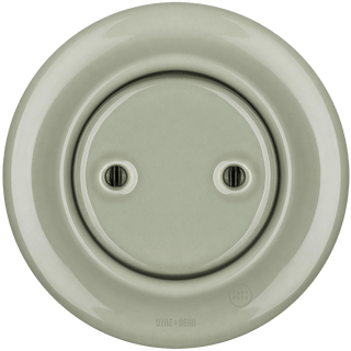 PORCELAIN WALL END PLUG SOCKET GREEN GREY - DYKE & DEAN