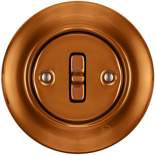 PORCELAIN WALL LIGHT SWITCH BRONZE TOGGLE - DYKE & DEAN