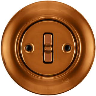 PORCELAIN WALL LIGHT SWITCH BRONZE TOGGLE - DYKE & DEAN