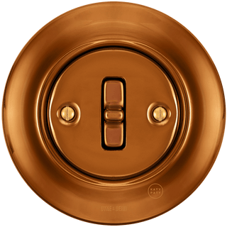 PORCELAIN WALL LIGHT SWITCH BRONZE TOGGLE - DYKE & DEAN