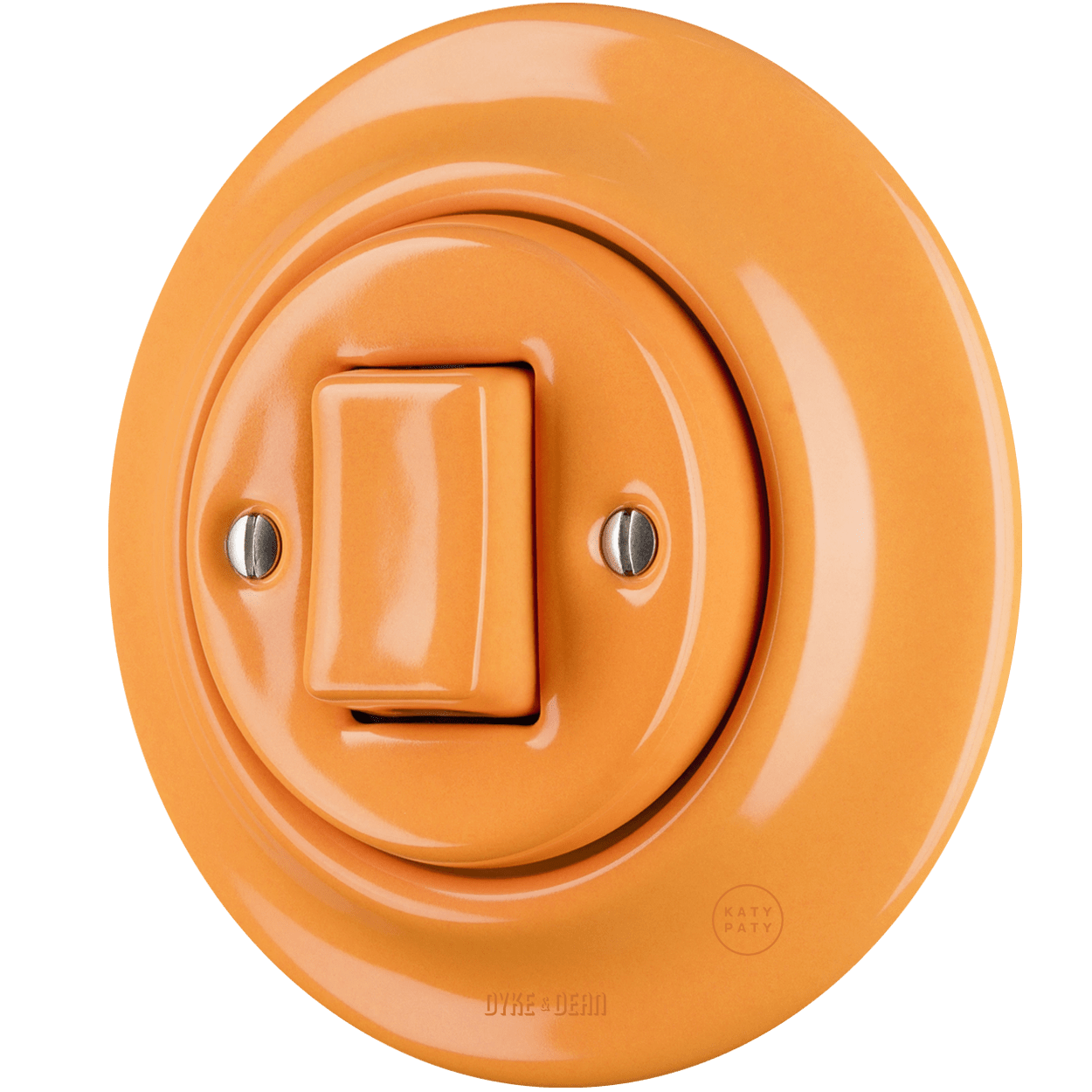 PORCELAIN WALL LIGHT SWITCH CARROT FAT BUTTON - DYKE & DEAN