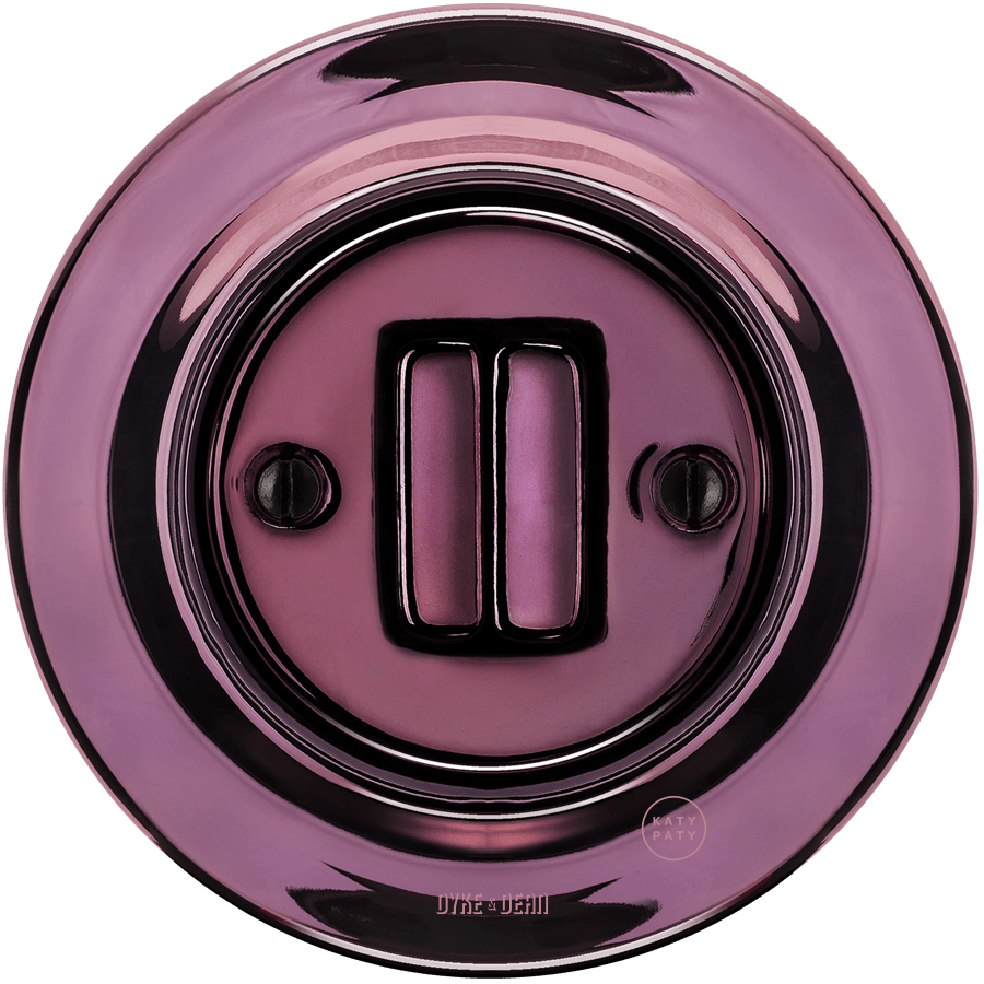 PORCELAIN WALL LIGHT SWITCH PURPLE DOUBLE - DYKE & DEAN